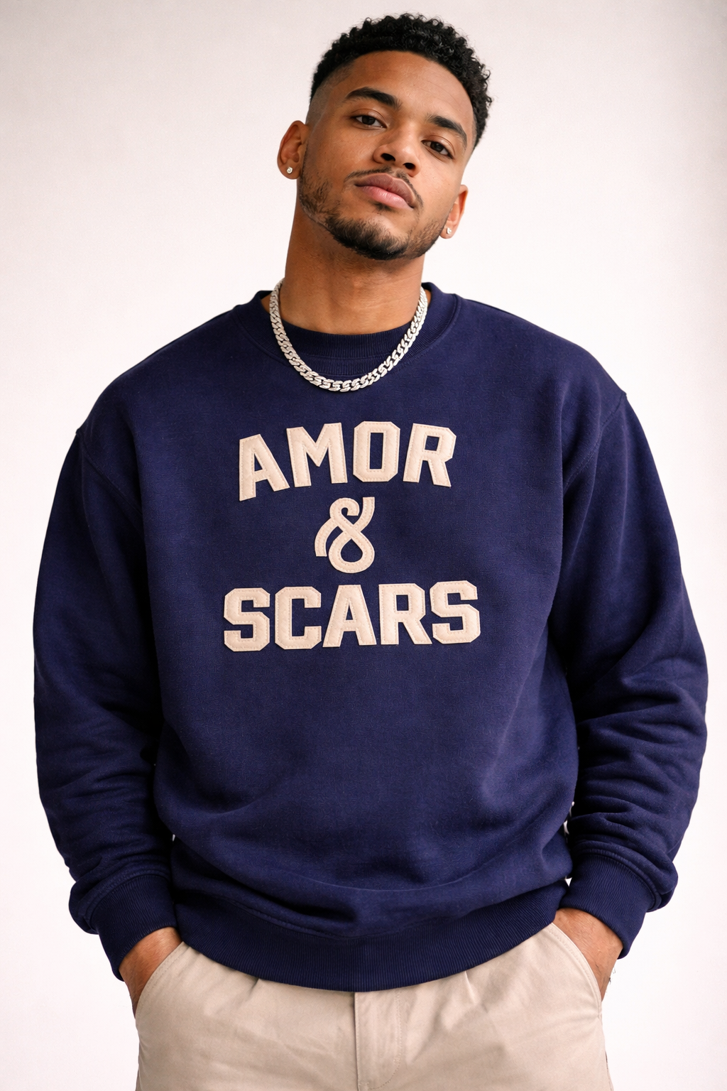 A&S CREW SWEATSHIRT LONG SLV - Navy